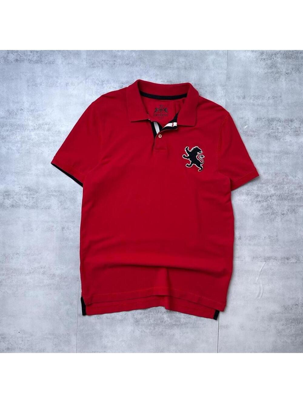 Y2K Express 00s Red Polo Grunge Shirt